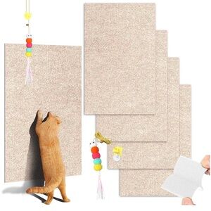 Cat Scratching Pads with Toy - Cream